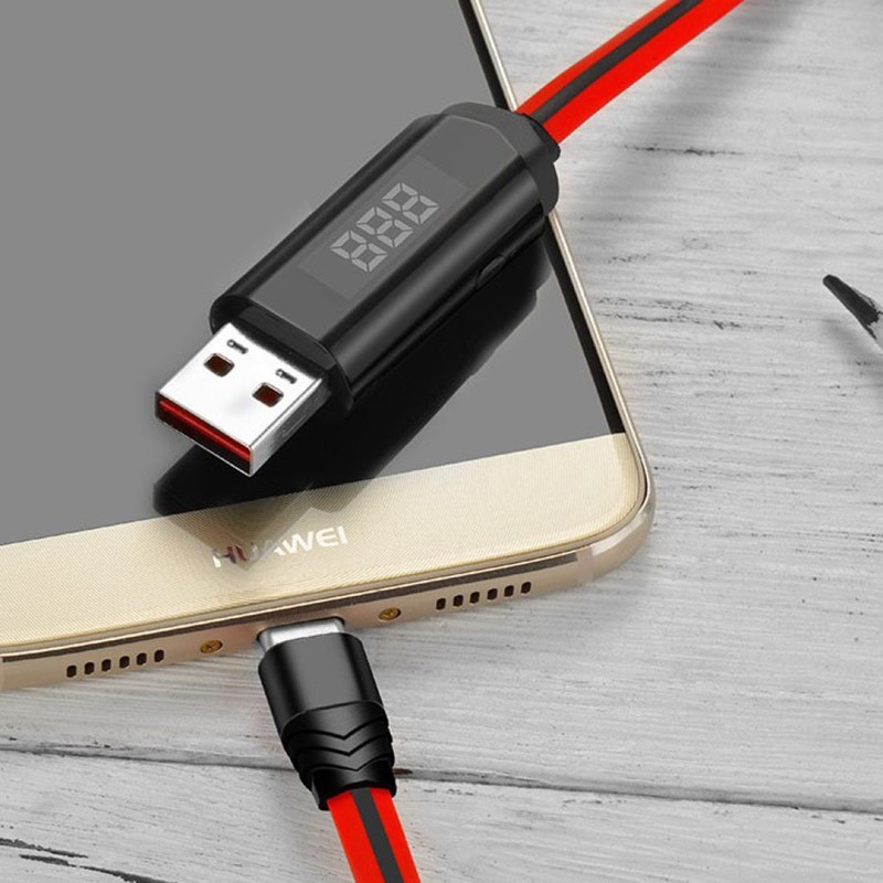 u29 led displayed timing type c charging cable usb