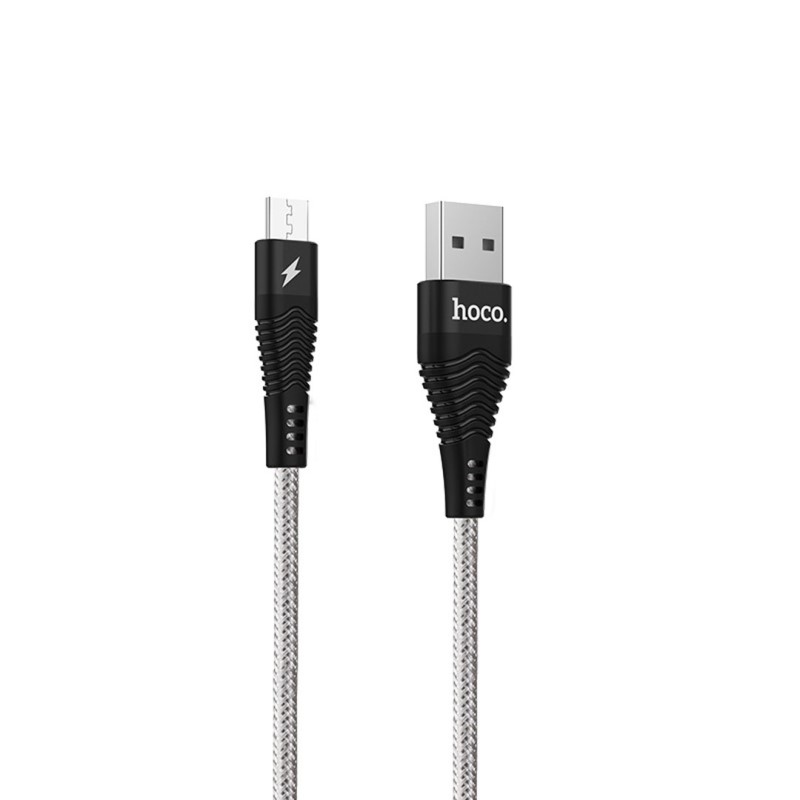 u unswerving steel braided micro usb charging cable front