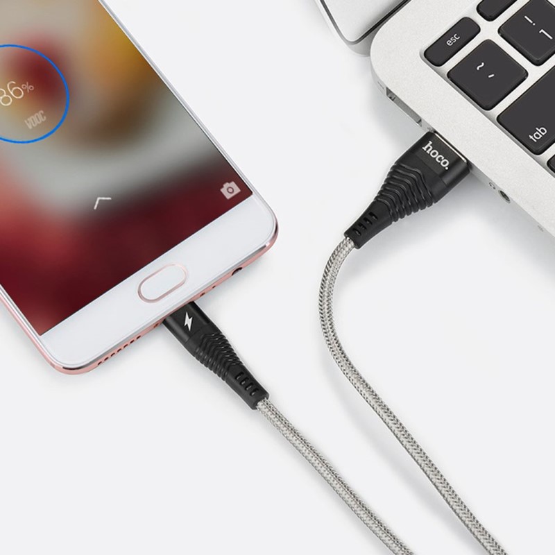 u32 unswerving steel braided micro usb charging cable phone