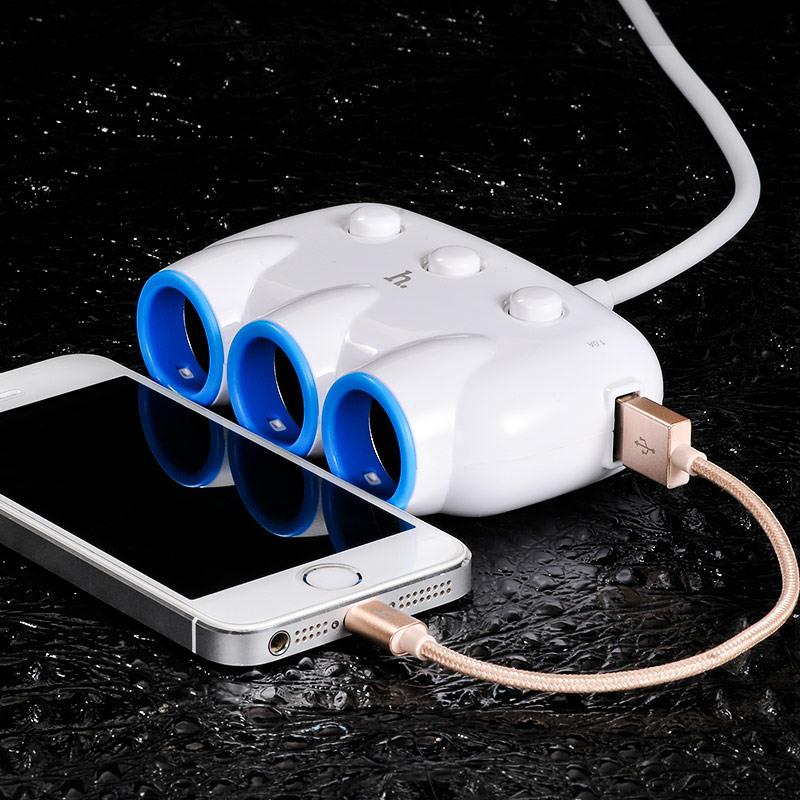 c1 3 in 1car charger white cable