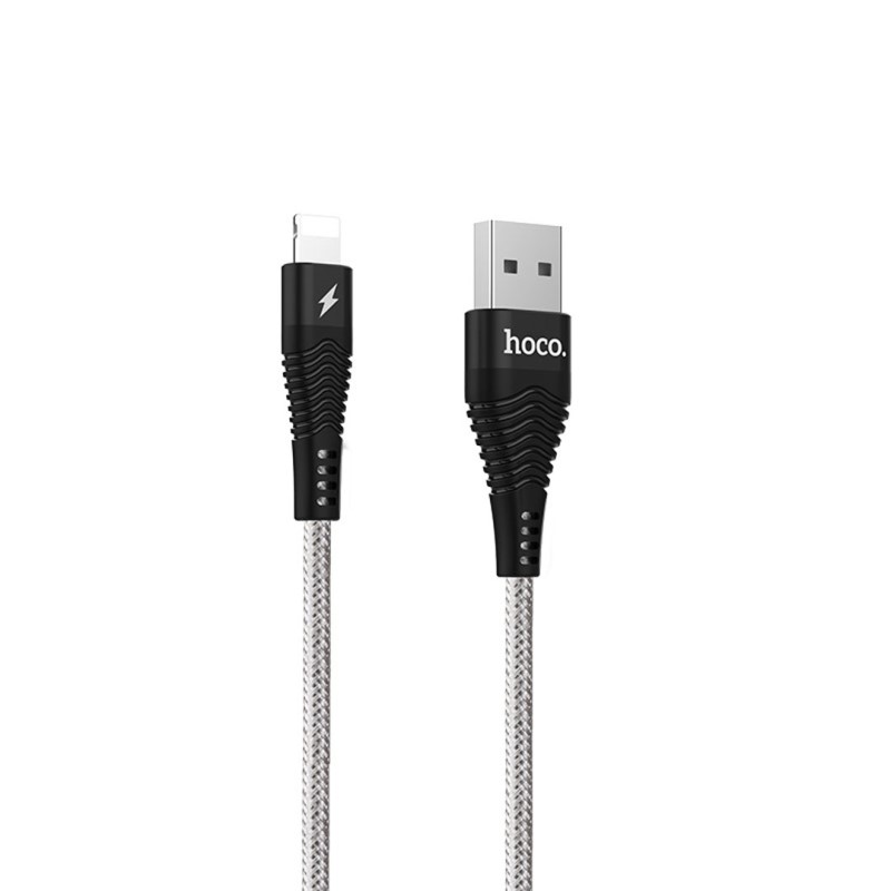 u32 unswerving steel braided lightning charging cable side