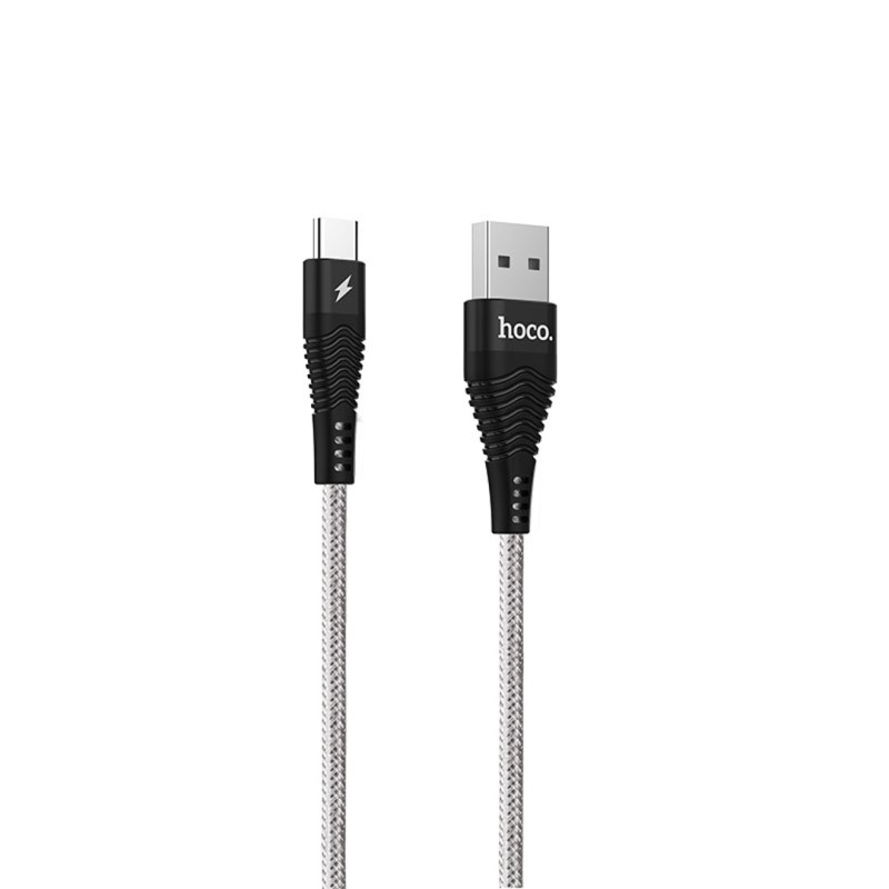 u32 unswerving steel braided usb type c charging cable front