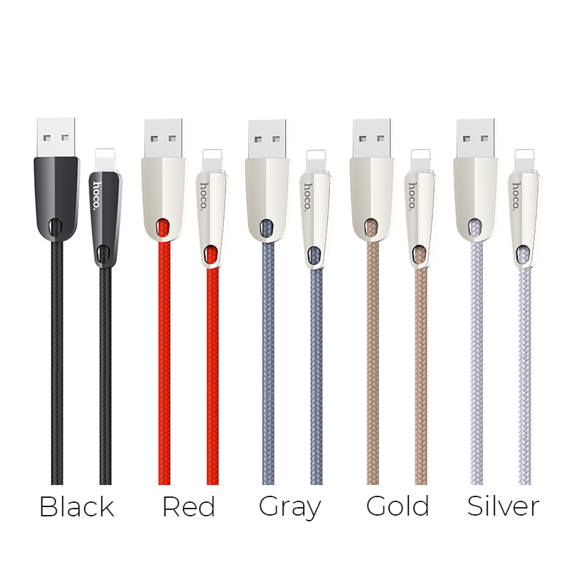 u35 space shuttle smart power off lightning charging data cable colors