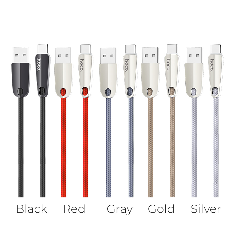 u35 space shuttle smart power off type c charging data cable colors