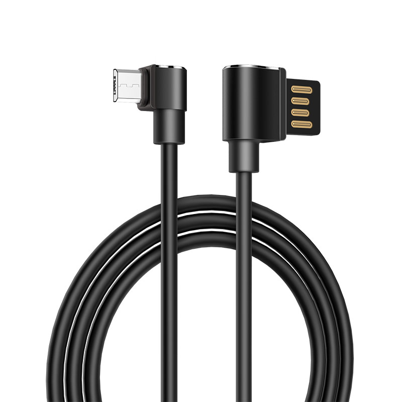 u37 long roam micro usb charging data cable rounded black