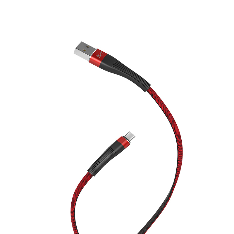 u39 slender micro usb charging data cable joints red