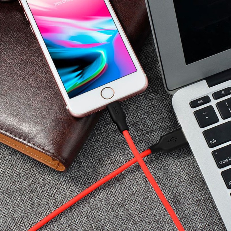 x21 silicone lightning charging cable interior