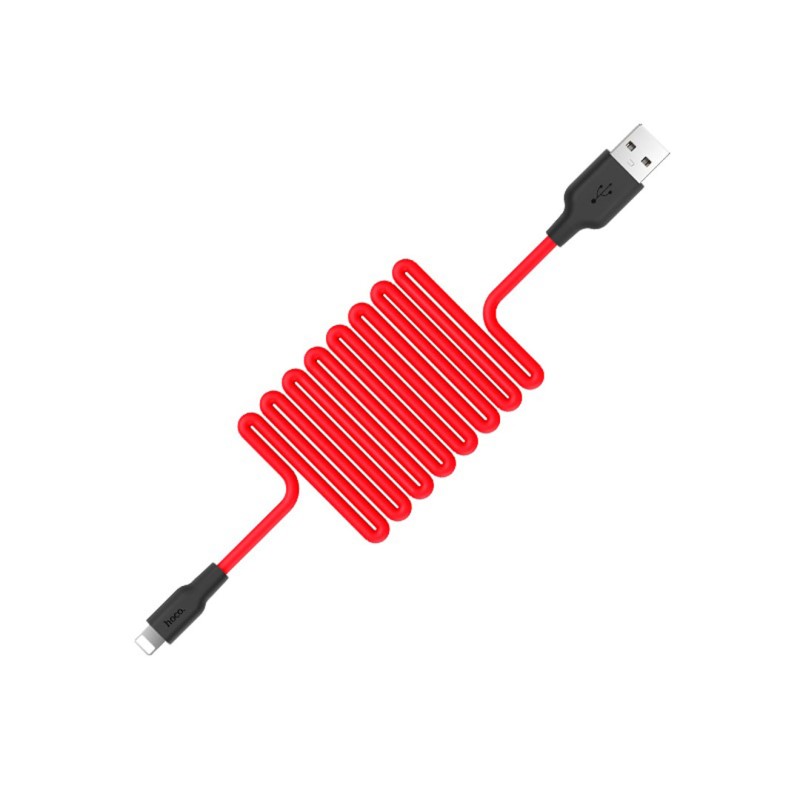 x21 lightning 硅胶充电数据线 红色
