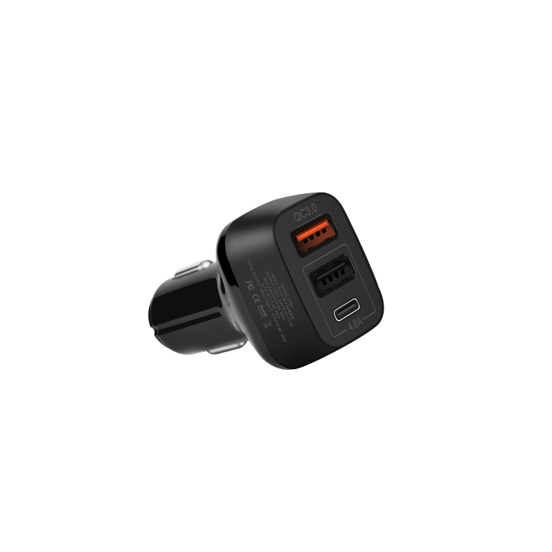 z15a kuso qc3.0 type c two usb car charger back