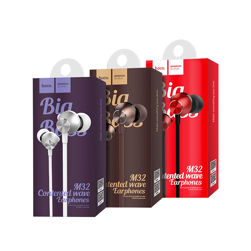 m32 universal earphones with microphone packages