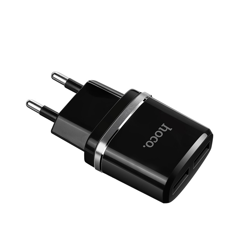 c12 smart dual usb charger black top
