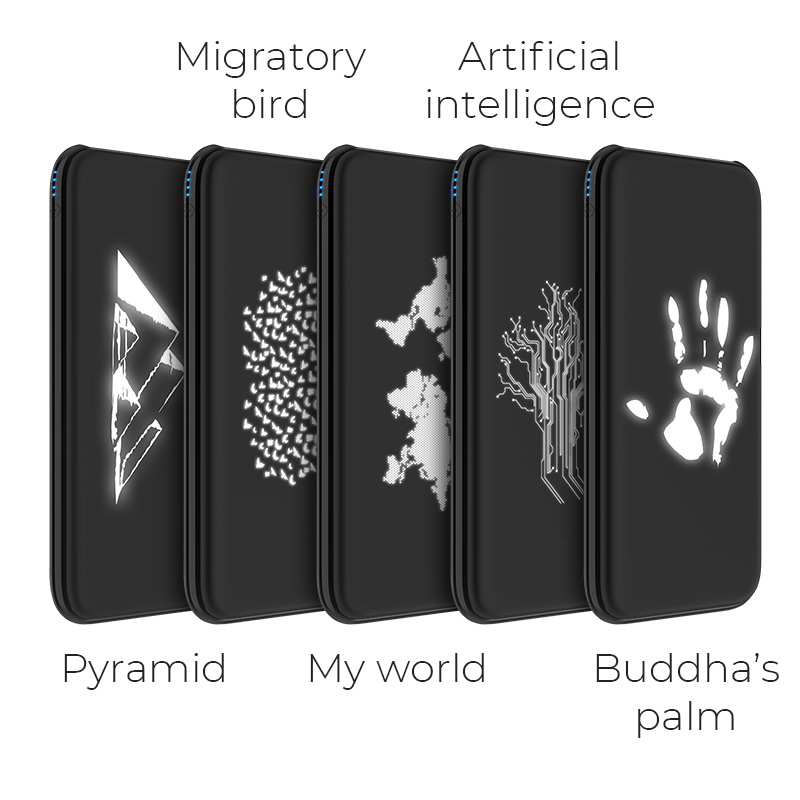 j10 glowing pattern power bank 10000 mah variations