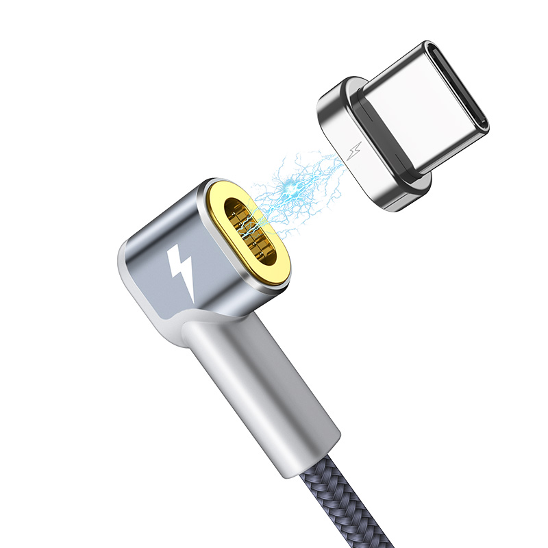 u40c 87w type c angled magnetic charging cable strong magnet