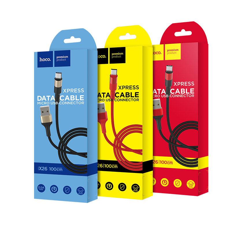x26 micro usb xpress charging data cable packages