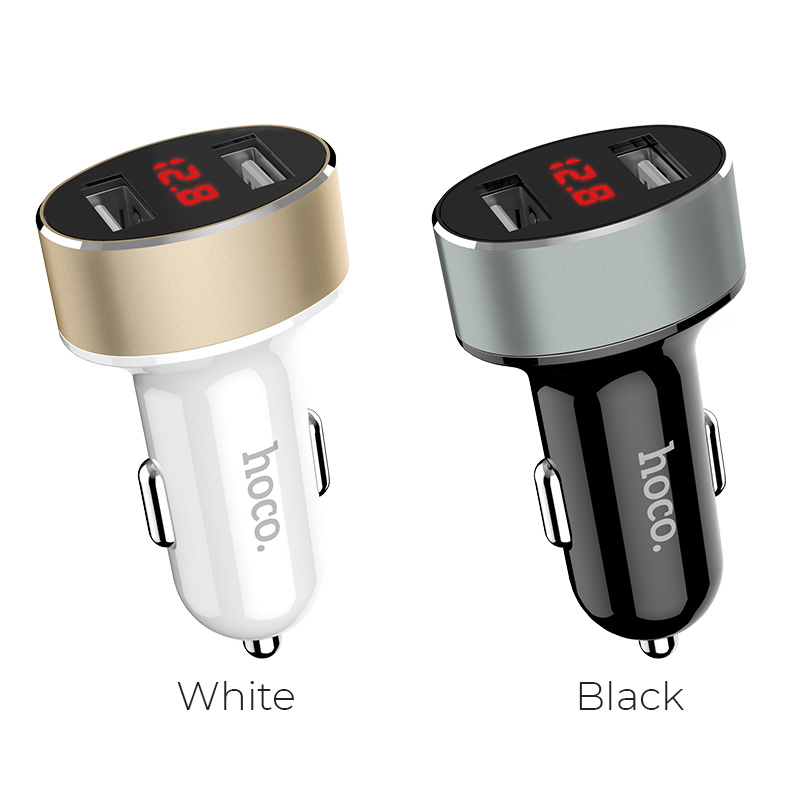 z26 high praise dual port car charger with digital display colors