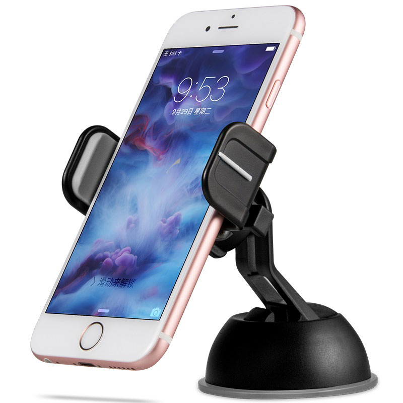 cph17 semi automatic suction mobile phone in car holder with phone front