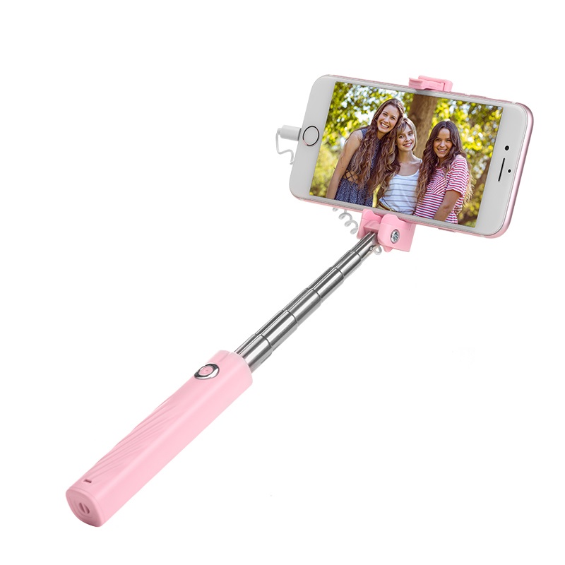 k8 starry lightning mini wired selfie stick with phone