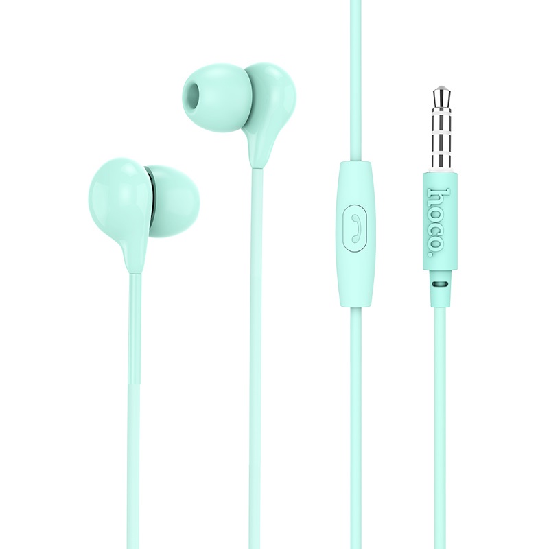 m13 candy universal earphone with mic button jack blue