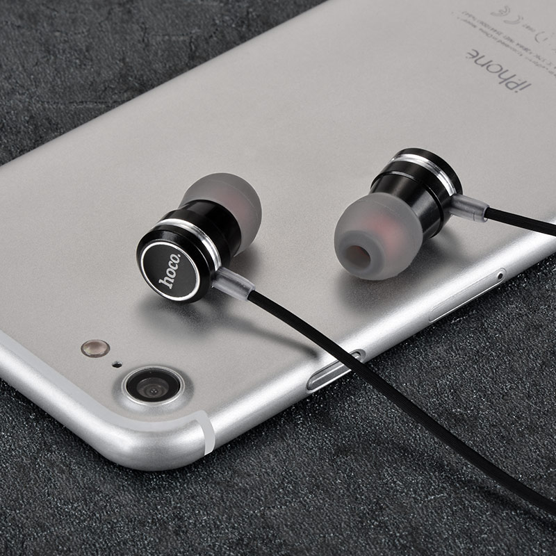 m16 ling sound metal universal earphones with mic black with phone