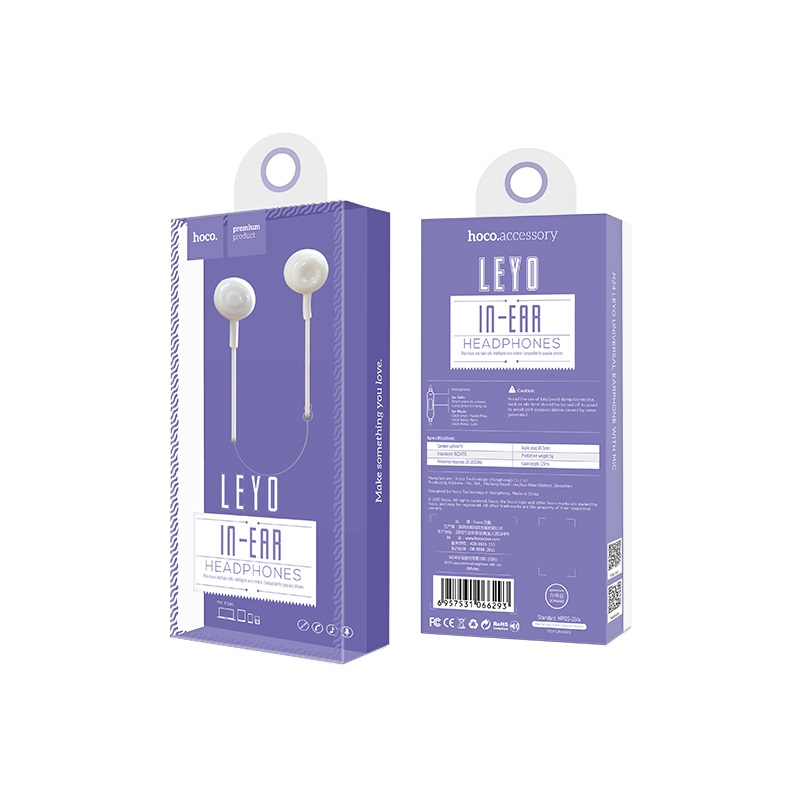 m24 leyo universal earphone with mic package front back