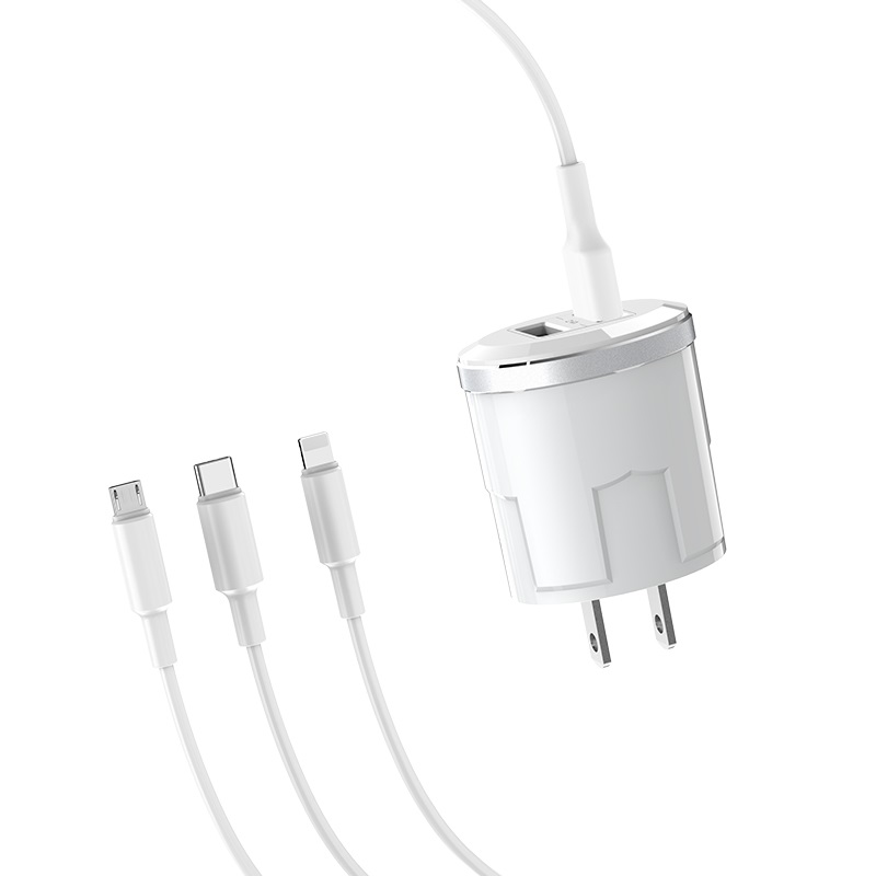 c38 thunder power dual usb port us charger set with 3in1 set triple