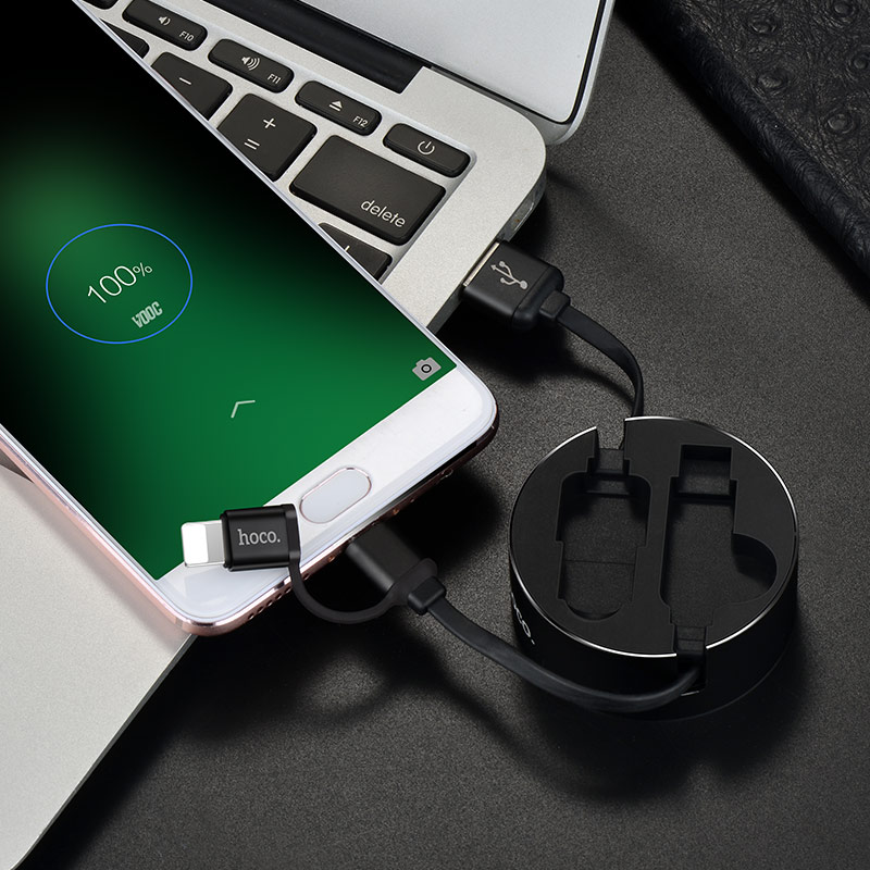 u23 2in1 resilient micro usb lightning charging cable charge android