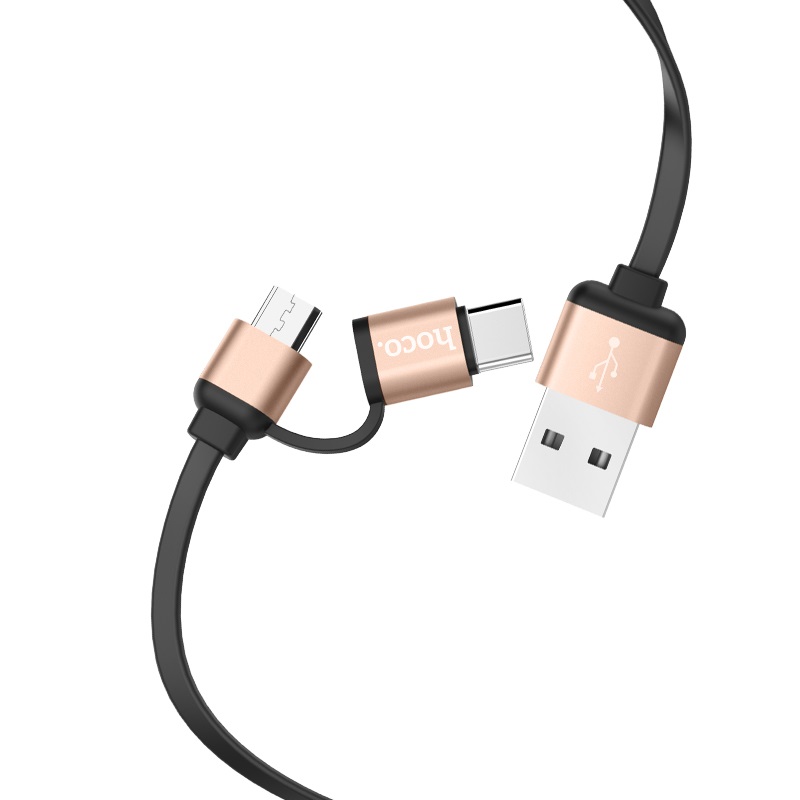 Charging cable with USB 2.0 and Micro-USB outputs