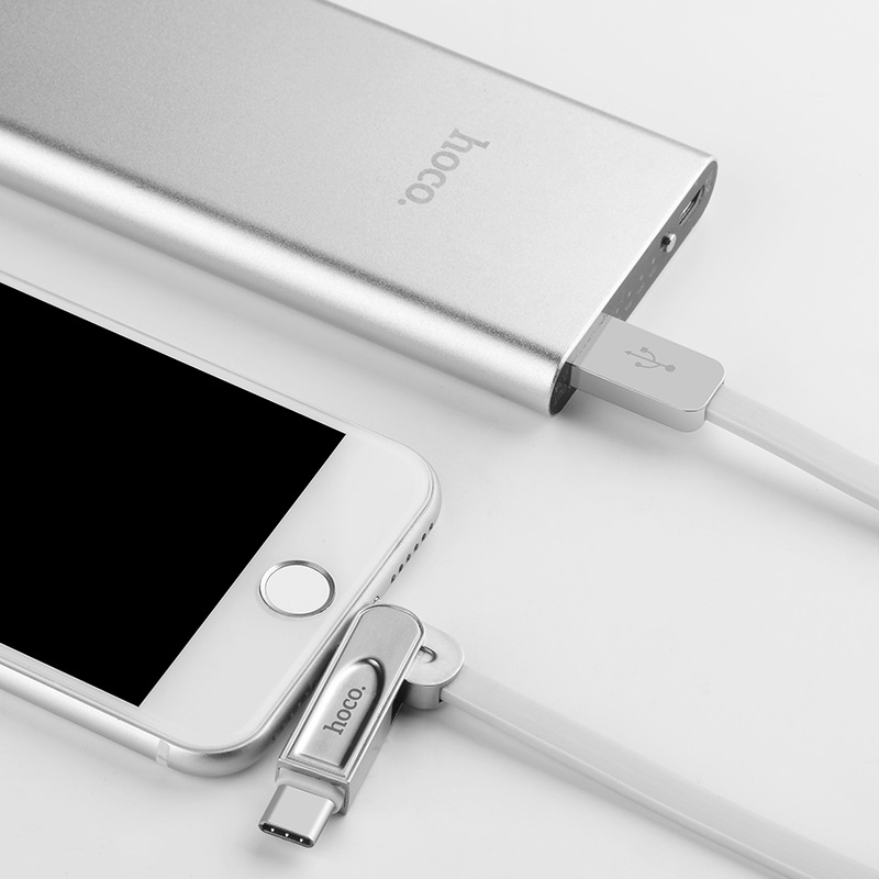 u24 refined 3in1 lightning micro usb type c charging cable power bank