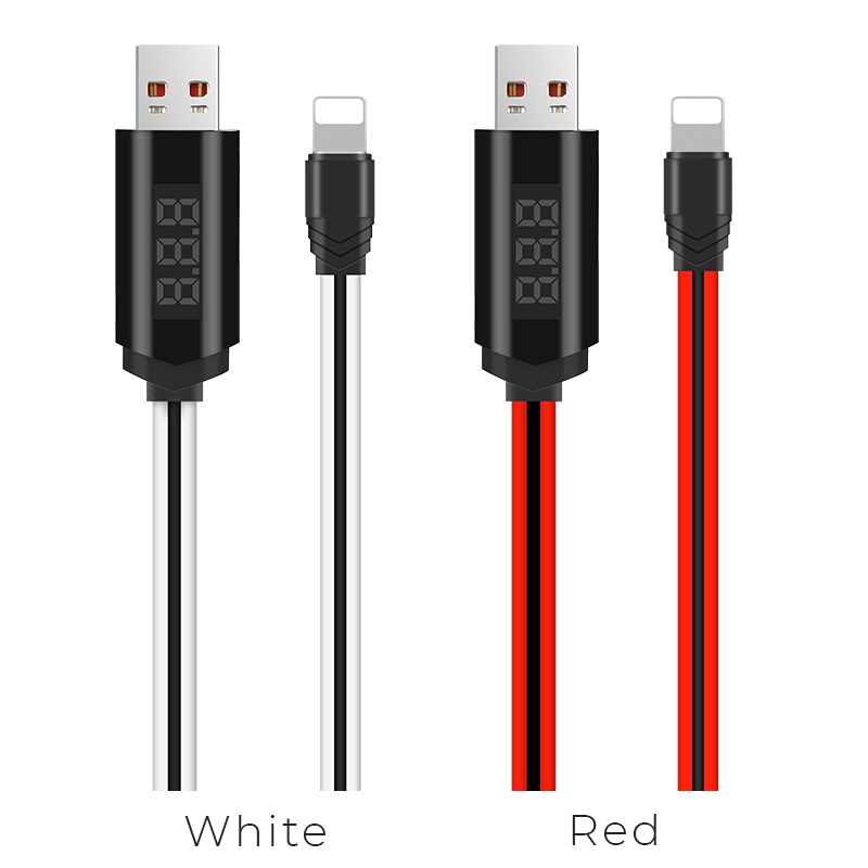 u29 lightning charging data cable with led color
