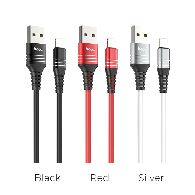 u46 tricyclic silicone lightning charging data cable colors