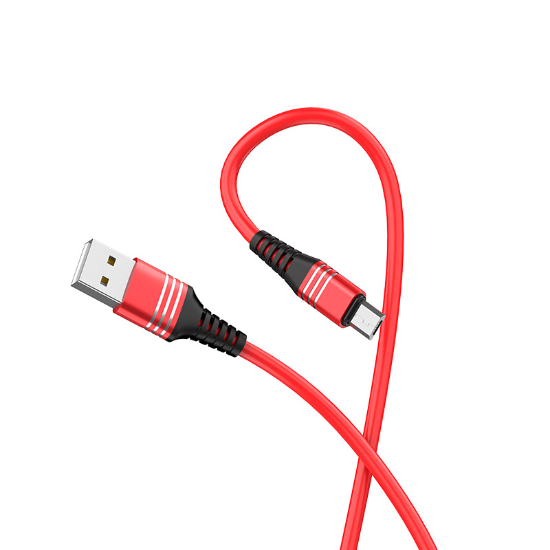 u46 tricyclic silicone micro usb charging data cable loop