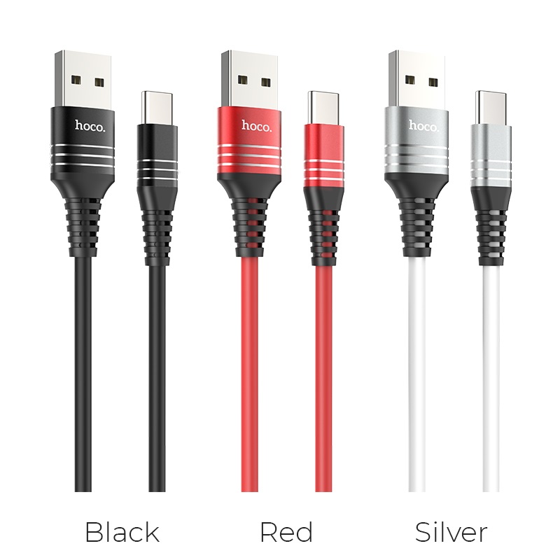 u46 tricyclic silicone type c charging data cable colors