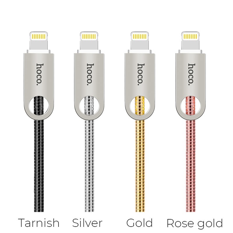 u8 zinc alloy metal lightning charging cable all colors