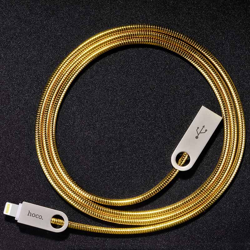 u8 zinc alloy metal lightning charging cable interior