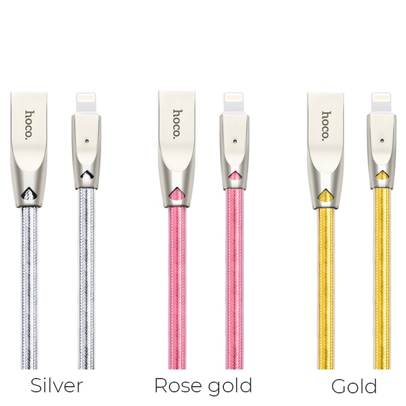 u9 zinc alloy jelly knitted lightning charging cable colors