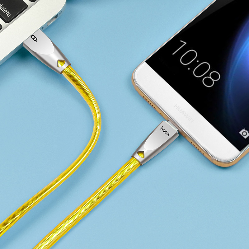 u9 zinc alloy jelly knitted type c charging cable charge gold