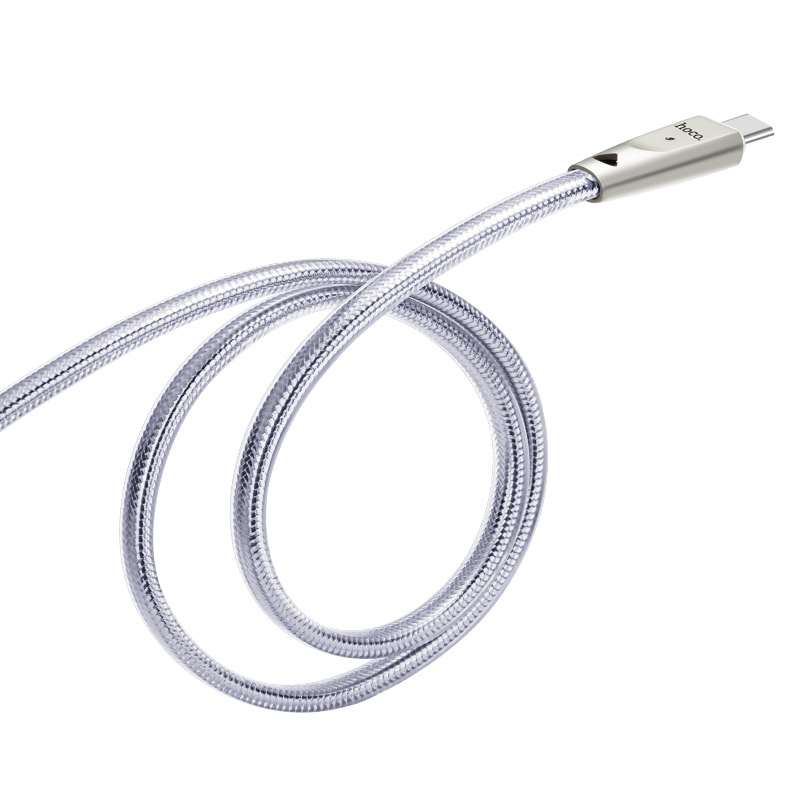 u9 zinc alloy jelly knitted type c charging cable rounded