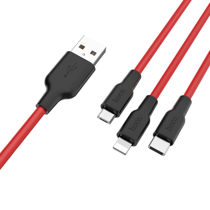 Cable Usb To Lightning Micro Usb Type C X21 Silicone Charging Wire