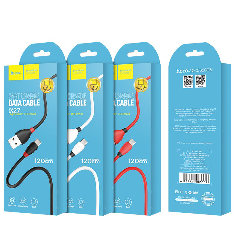 x27 excellent charge type c charging data cable package