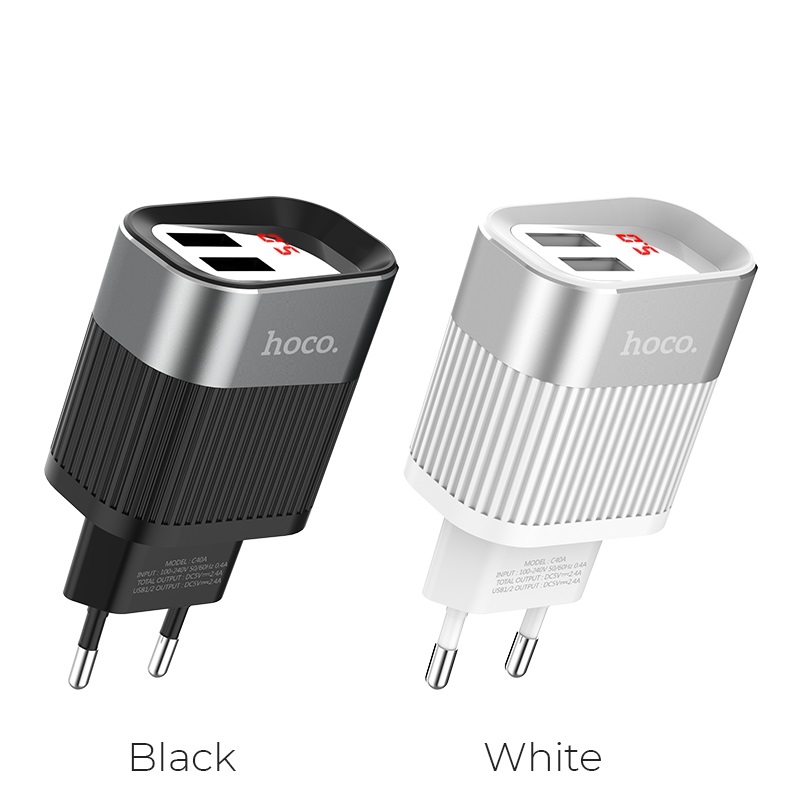 hoco c40a speedmaster dual usb port charger eu colors