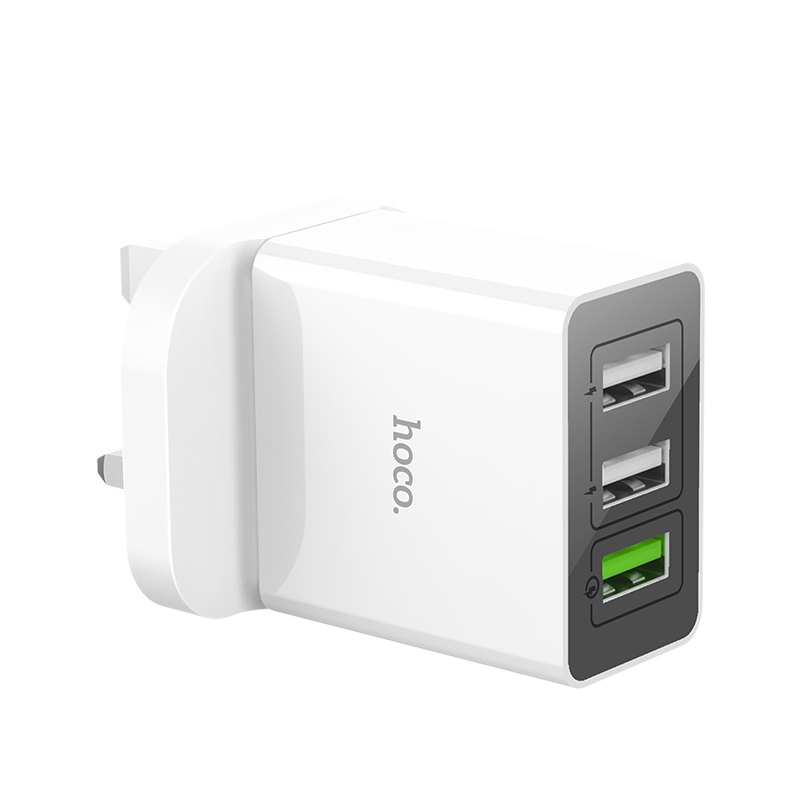 hoco c48 breakthrough qc 3.0 three usb ports charger adapter