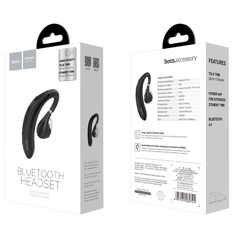 hoco e35 cool moon bluetooth headset package