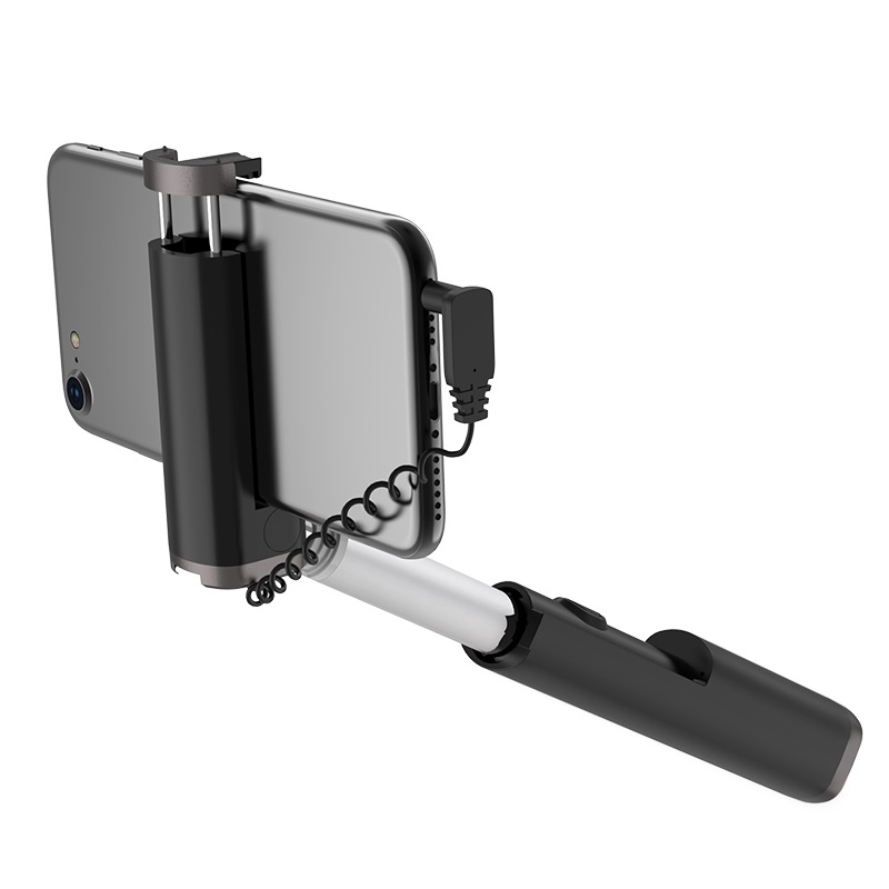 hoco k9 graceful mini wire control aluminum alloy selfie stick jack