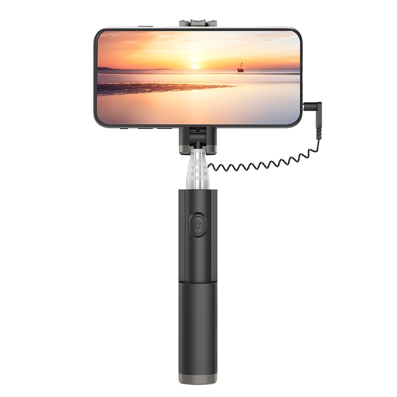 hoco k9 graceful mini wire control aluminum alloy selfie stick phone