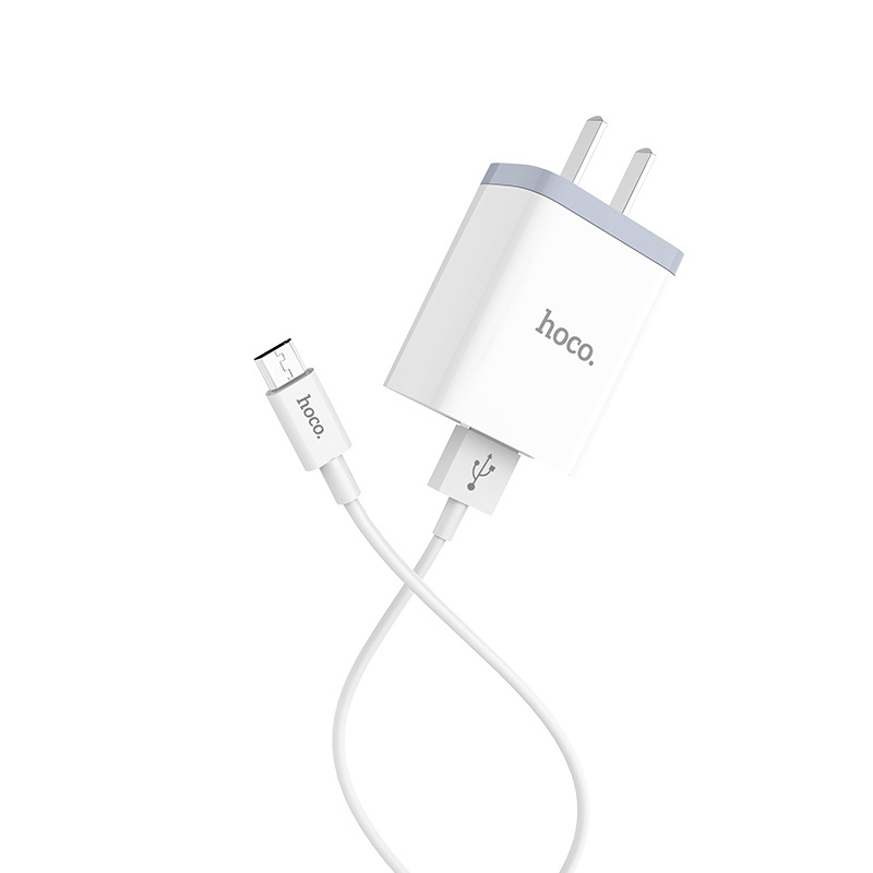 hoco c50 luster sharp dual port charger set micro usb 3c wire