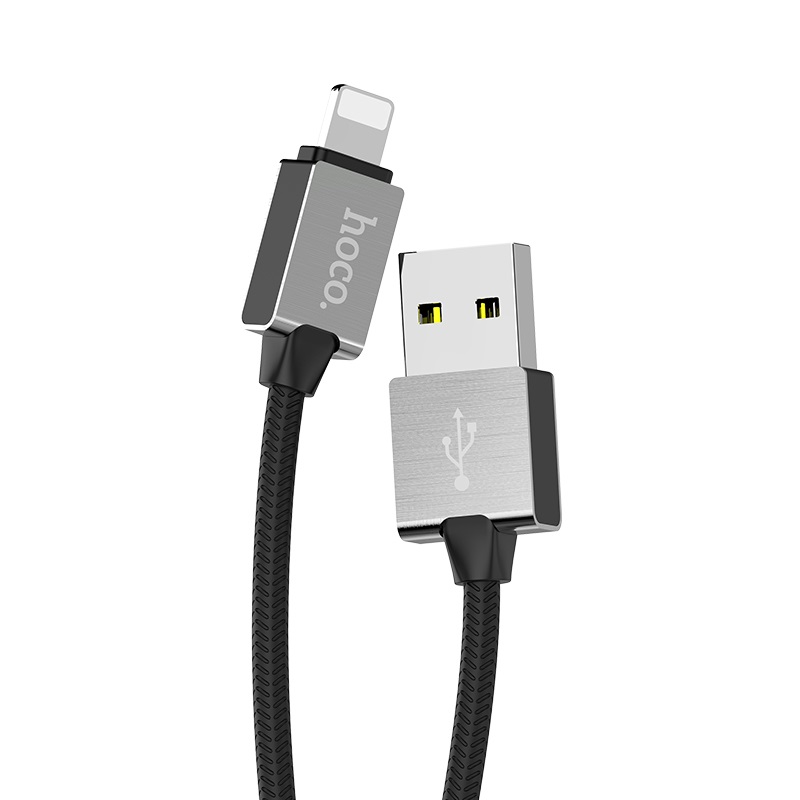 hoco u49 refined steel charging data cable for lightning connector