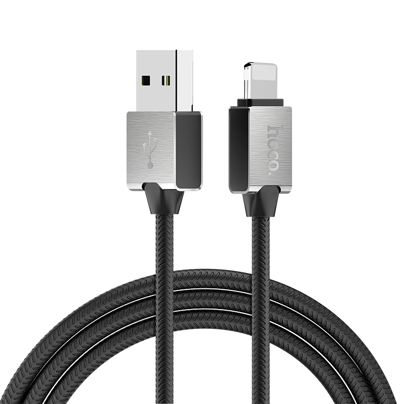 hoco u49 refined steel charging data cable for lightning overview