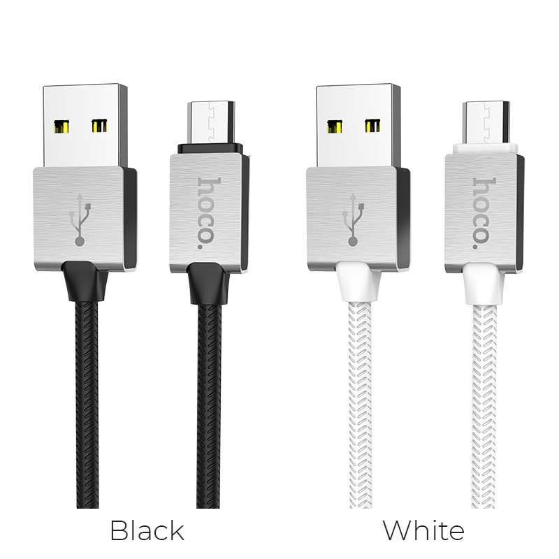 hoco u49 refined steel charging data cable for micro usb colors