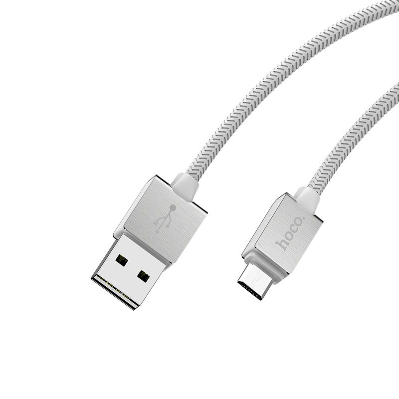 hoco u49 refined steel charging data cable for micro usb joints