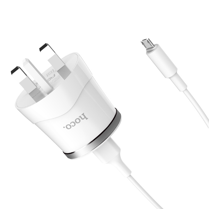 hoco c37b dignity single port charger set micro usb uk cable